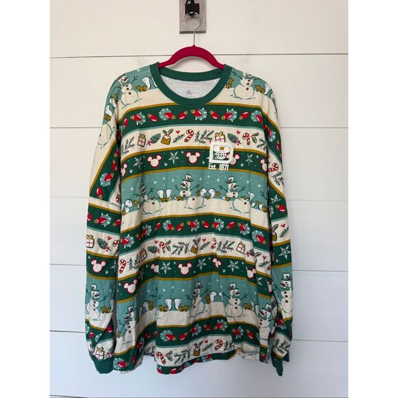 Disney Tops - Disney Adult XXL Green White Spirit Jersey Pullover Longsleeve